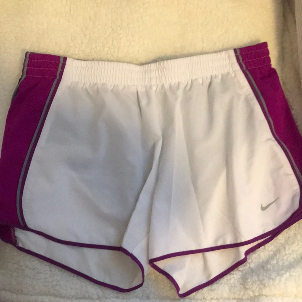 White and purple Nike Dri—Fit Shorts